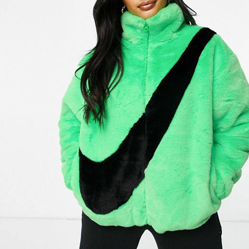 Nike Sportswear Faux Fur Coat Green