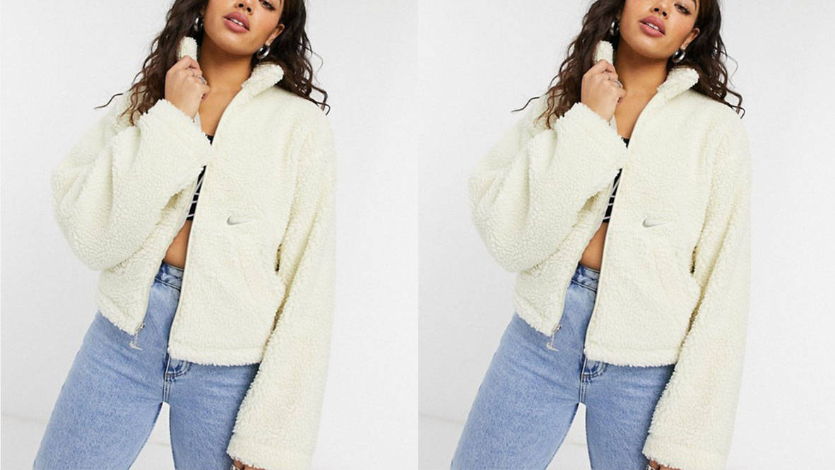 Nike Sportswear Fleece Coat Cream ASOS