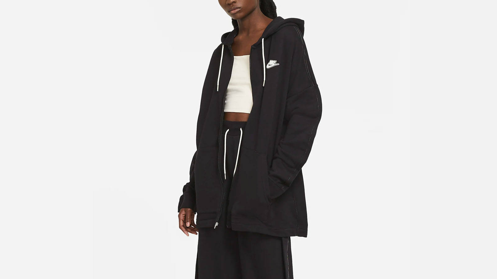 nike sustainable black oversized hoodie