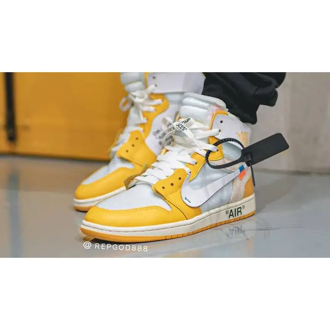 Off white yellow sales jordan 1