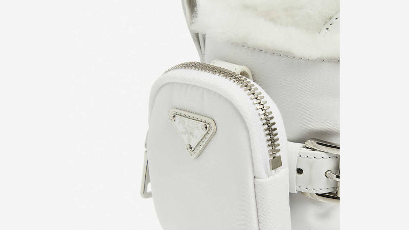 Prada Monolith Leather Nylon Boots White
