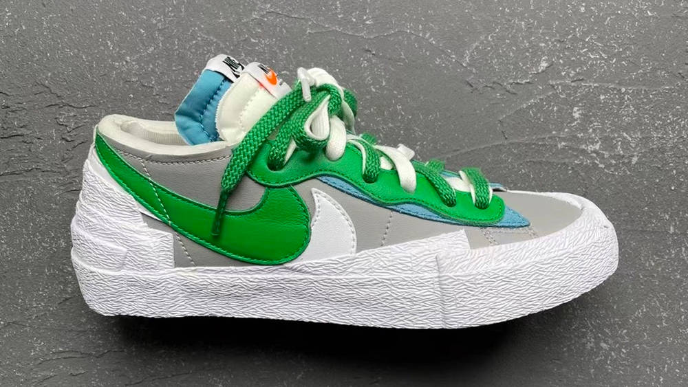 Image via kinstor sacai x Nike Blazer Low "Classic Green"