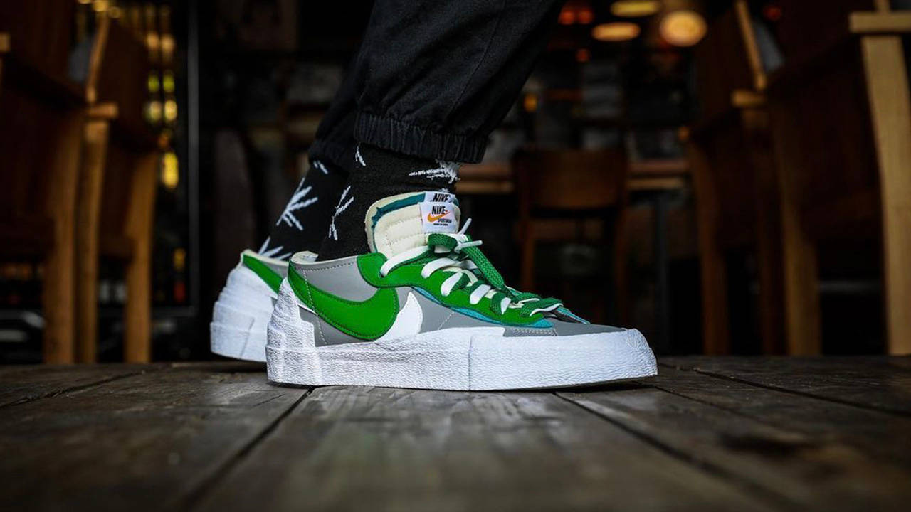 An On-Foot Look at the sacai x Nike Blazer Low "Classic Green" & "Magma Orange"