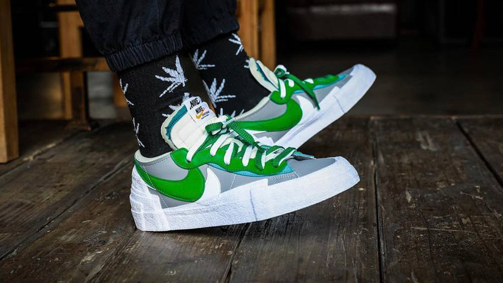 An On-Foot Look at the sacai x Nike Blazer Low "Classic Green" & "Magma Orange"