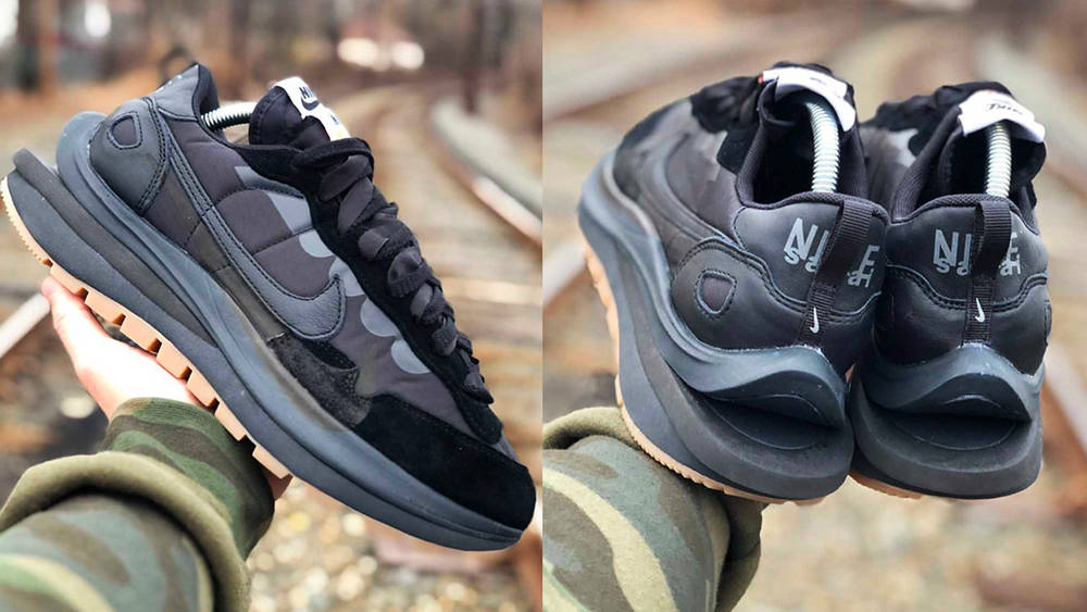 Image via leaked.sneaks sacai x Nike VaporWaffle "Off Noir"