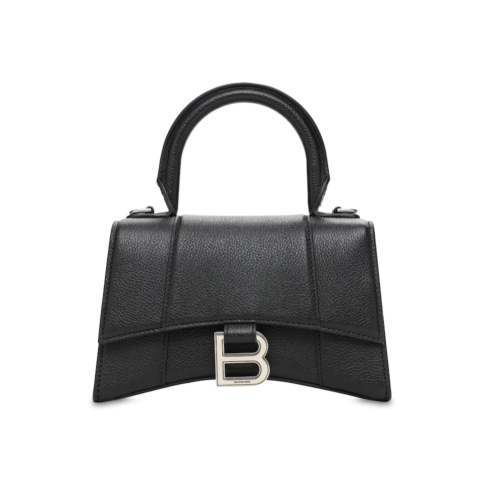 BALENCIAGA XS HOURGLASS GRAINED LEATHER BAG