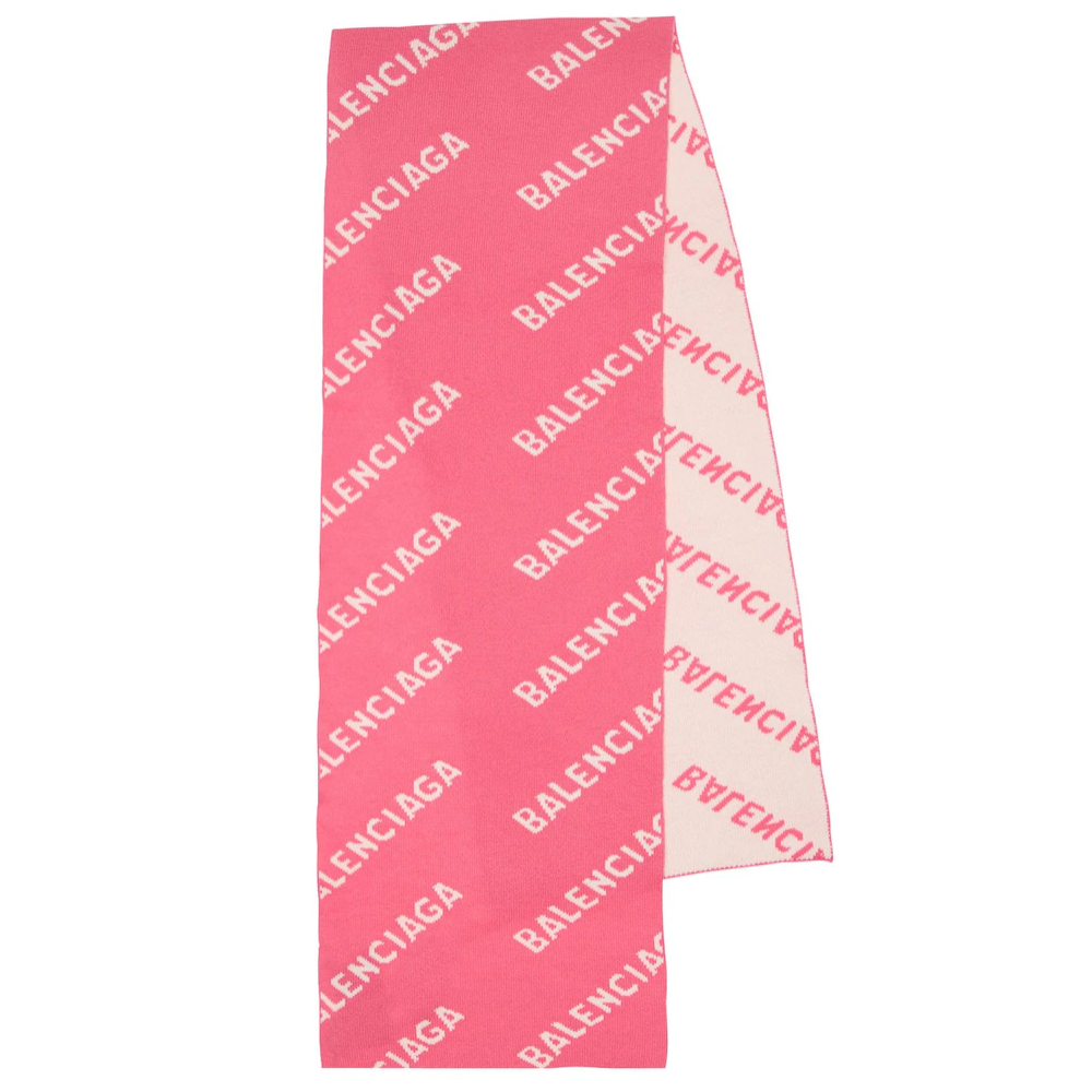 BALENCIAGA LOGO JACQUARD WOOL SCARF