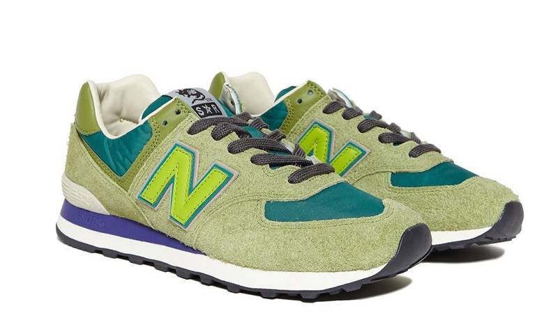 Stray Rats x New Balance 574 Green Multi Front