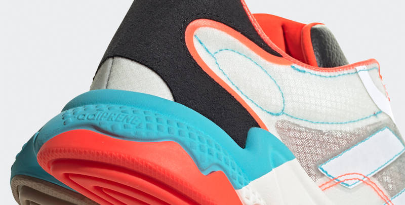 adidas Ozweego Cloud White Cyan Red Closeup