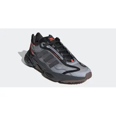 adidas men Ozweego Core Black Grey Red Front