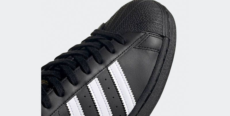 adidas Superstar Core Black White Closeup
