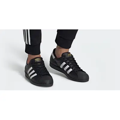 adidas Superstar Core Black White On Foot
