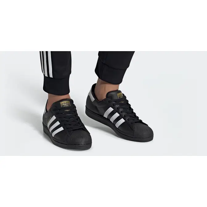 adidas Superstar Core Black White On Foot