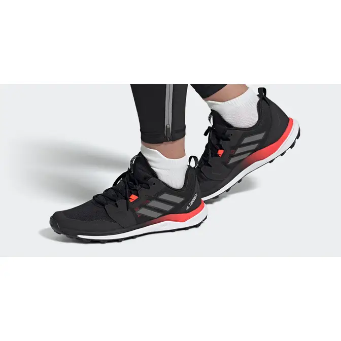 adidas Terrex Agravic Trail Core Black Red On Foot