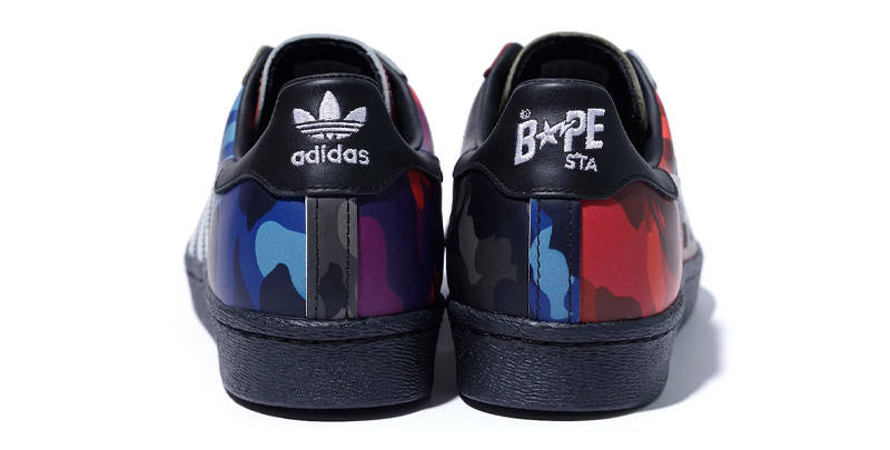 The BAPE x adidas Superstar Surfaces with Mismatched Logos