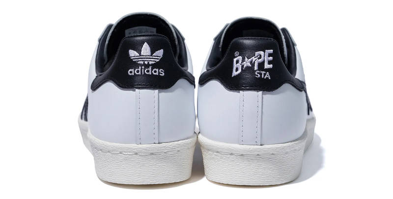 BAPE x adidas Superstar White Black Back