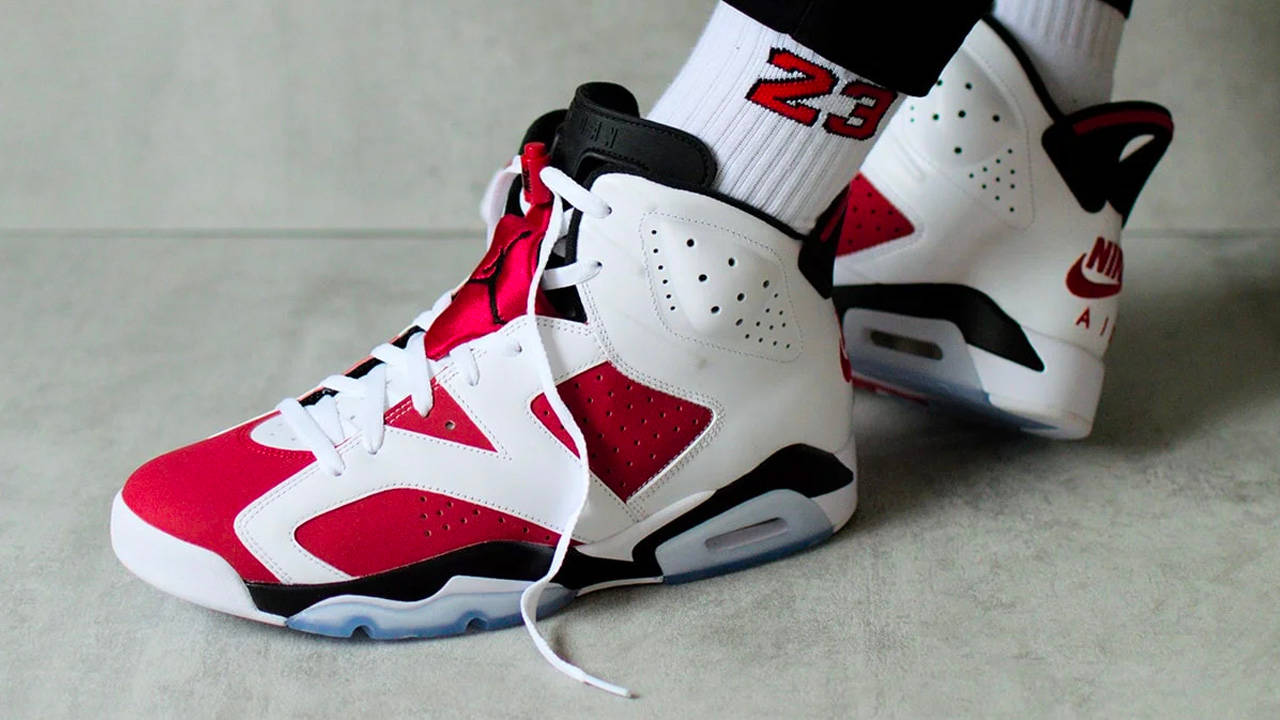 carmine 6s 2021 on feet