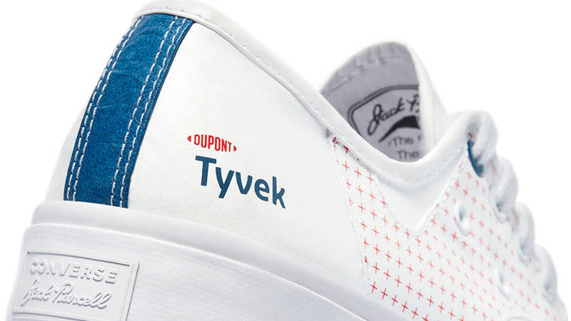 Converse Jack Purcell Rally Tyvek Low White Back Closeup