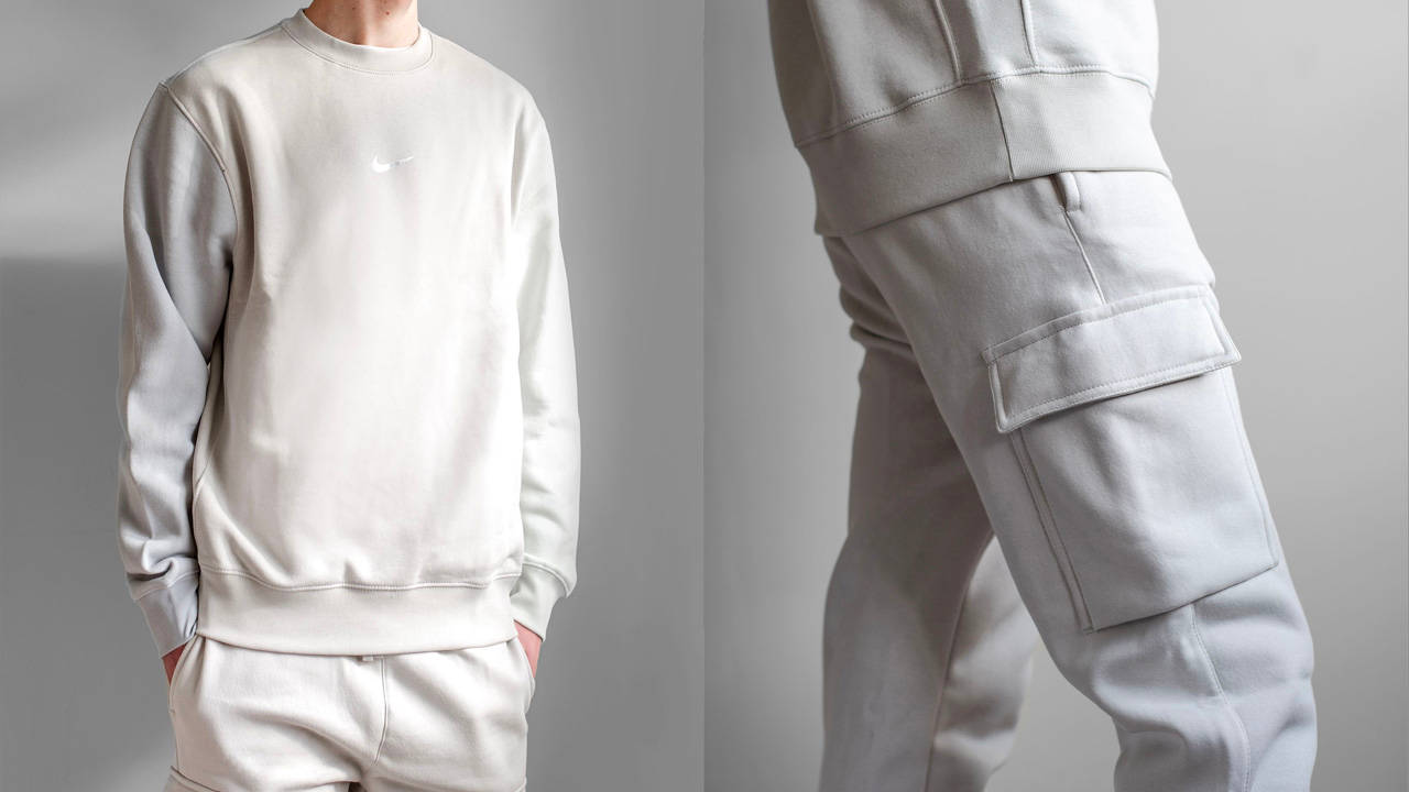 The Nike Fleece Crew & Cargo Trousers "Light Bone" Are the Perfect Quarantine Companions