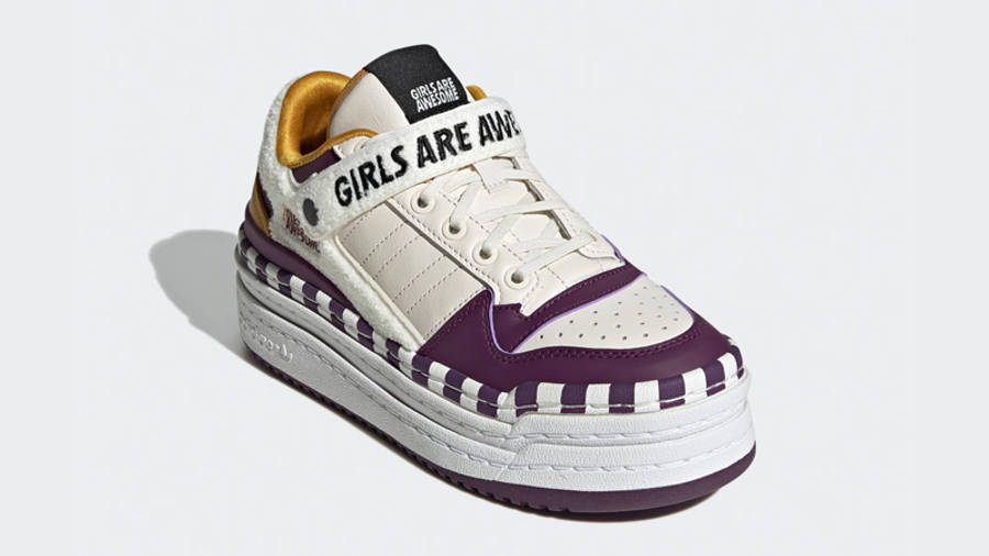Girls Are Awesome x adidas Triple Platforum Low White Purple