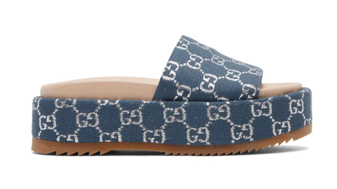 Gucci Lame Angelina Sandals Blue