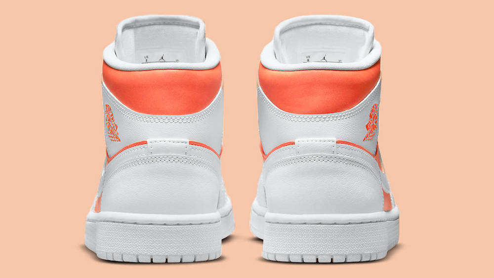 Jordan 1 Mid SE Bright Citrus White heel Jordan 1 Mid SE Bright Citrus White heel
