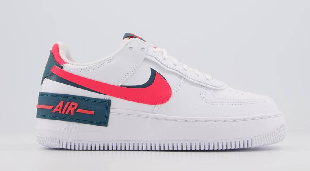 Nike AF1 Shadow white pink teal