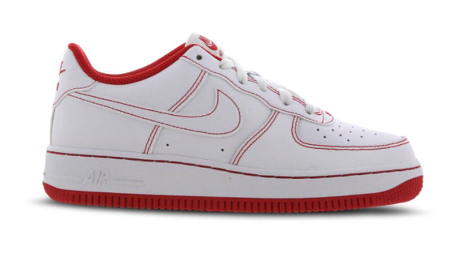 Nike AF1 White Contrast Stitch Red
