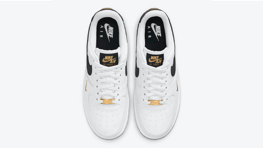 nike air force 1 black white and gold