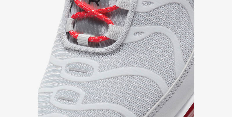 Nike Air Max Plus Grey Red Closeup