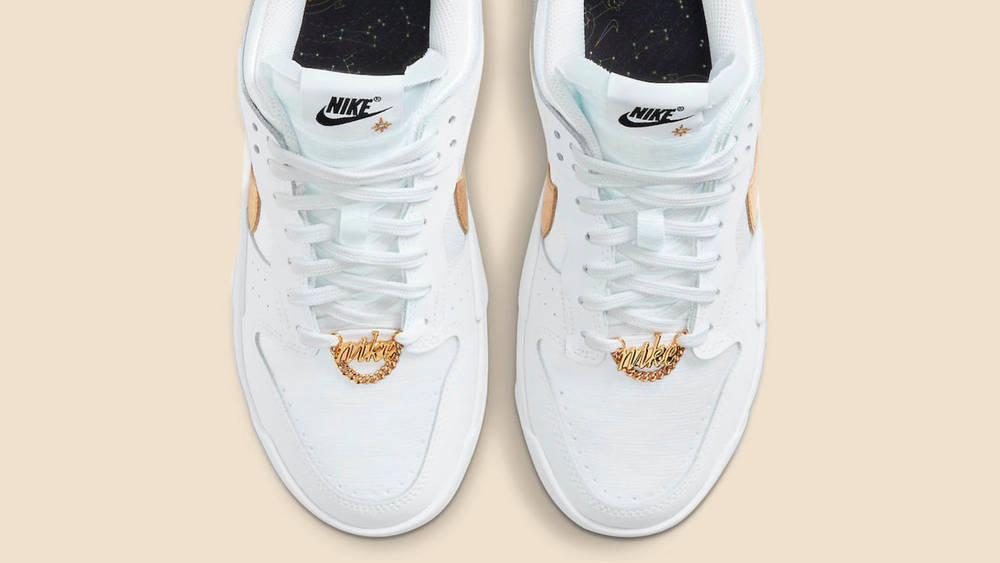 Nike Dunk Disrupt Low White Metallic Gold front feature Nike Dunk Disrupt Low White Metallic Gold front feature