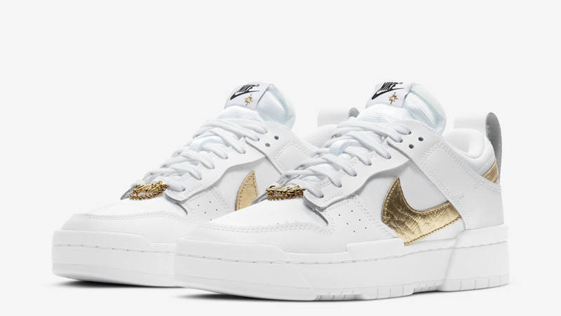 Nike Dunk Low Disrupt White Metallic Gold