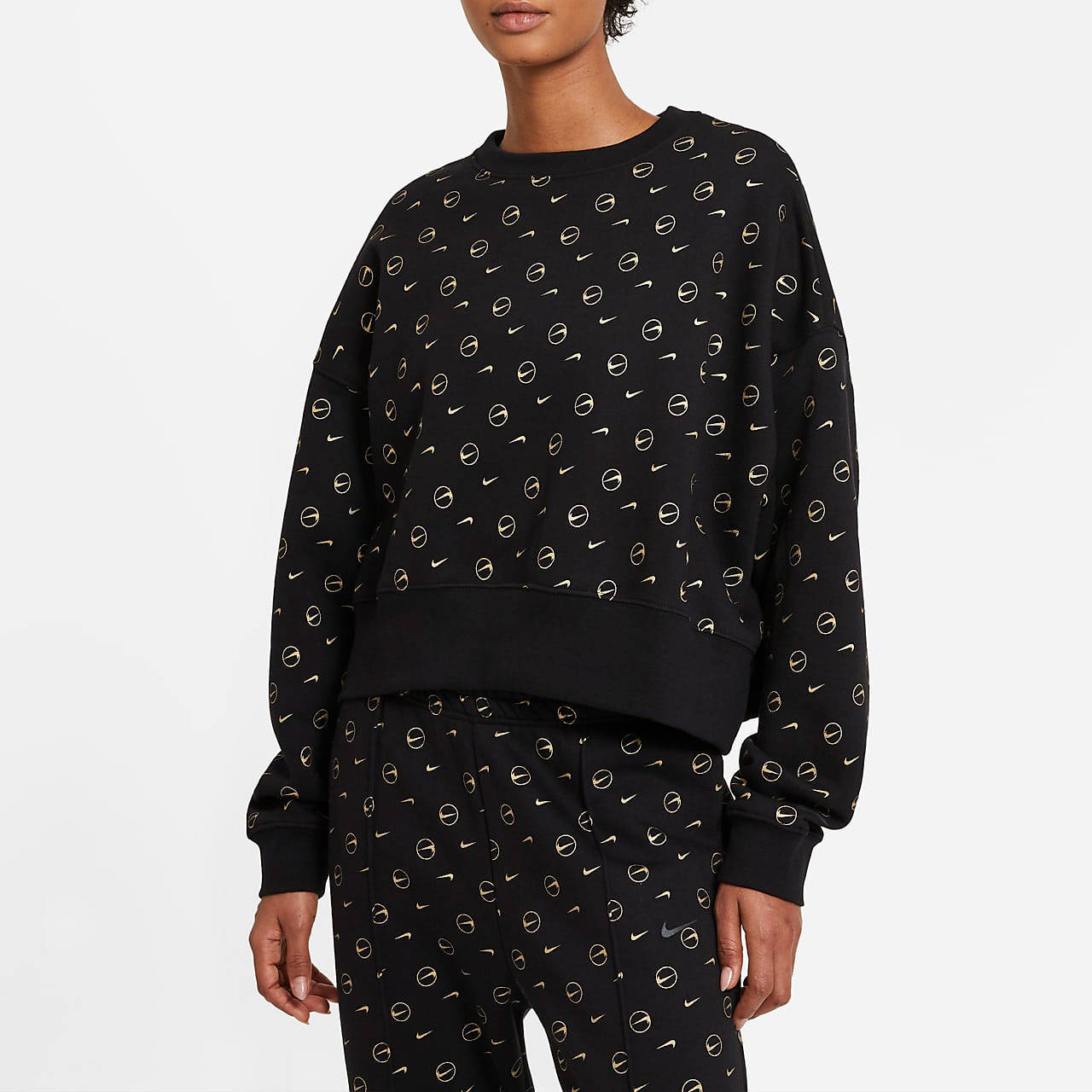 Nike Logo Print Sweatshirt Black