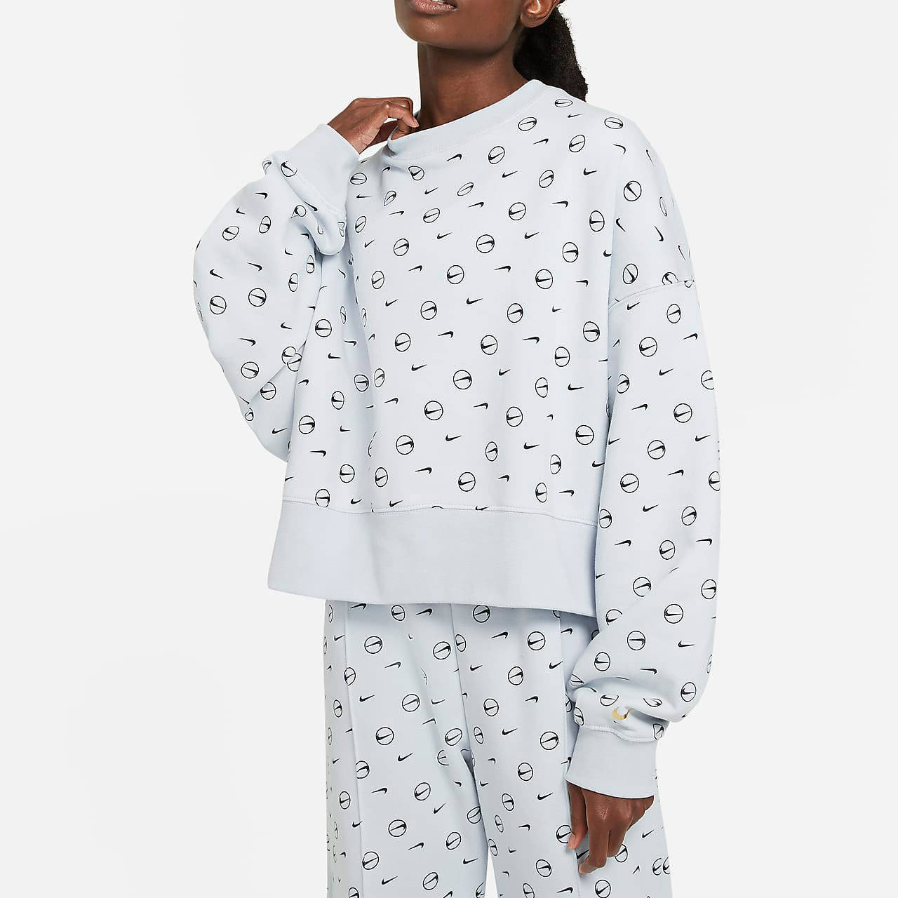 Nike Logo Print Sweatshirt Grey