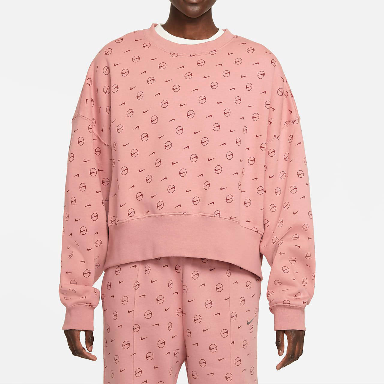 Nike Logo Print Sweatshirt Pink