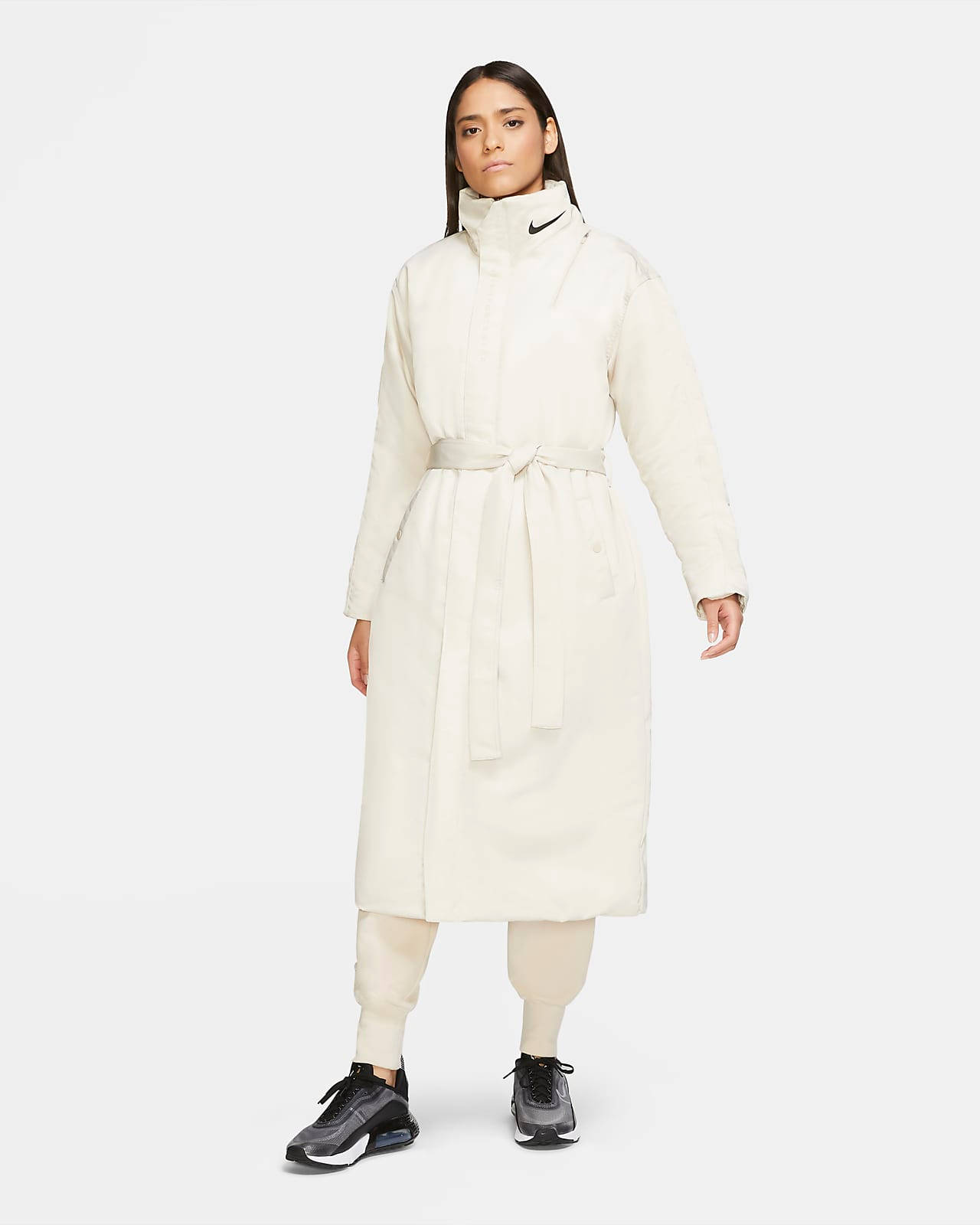 nike trench coat cream