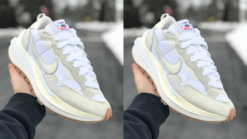 sacai x nike vaporwaffle sail white front sacai x nike vaporwaffle sail white front
