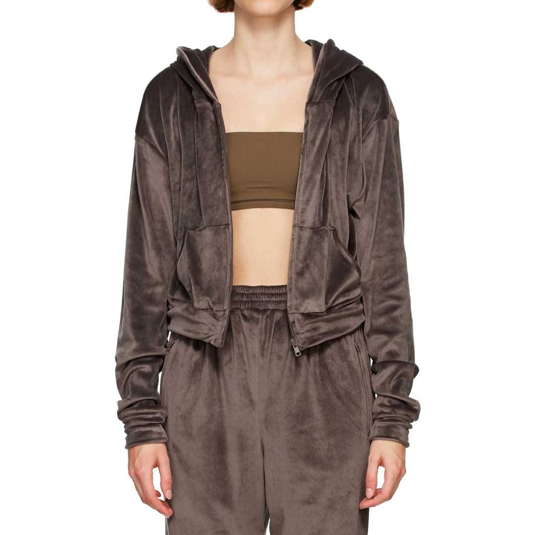 SKIMS Velour Hoodie Brown