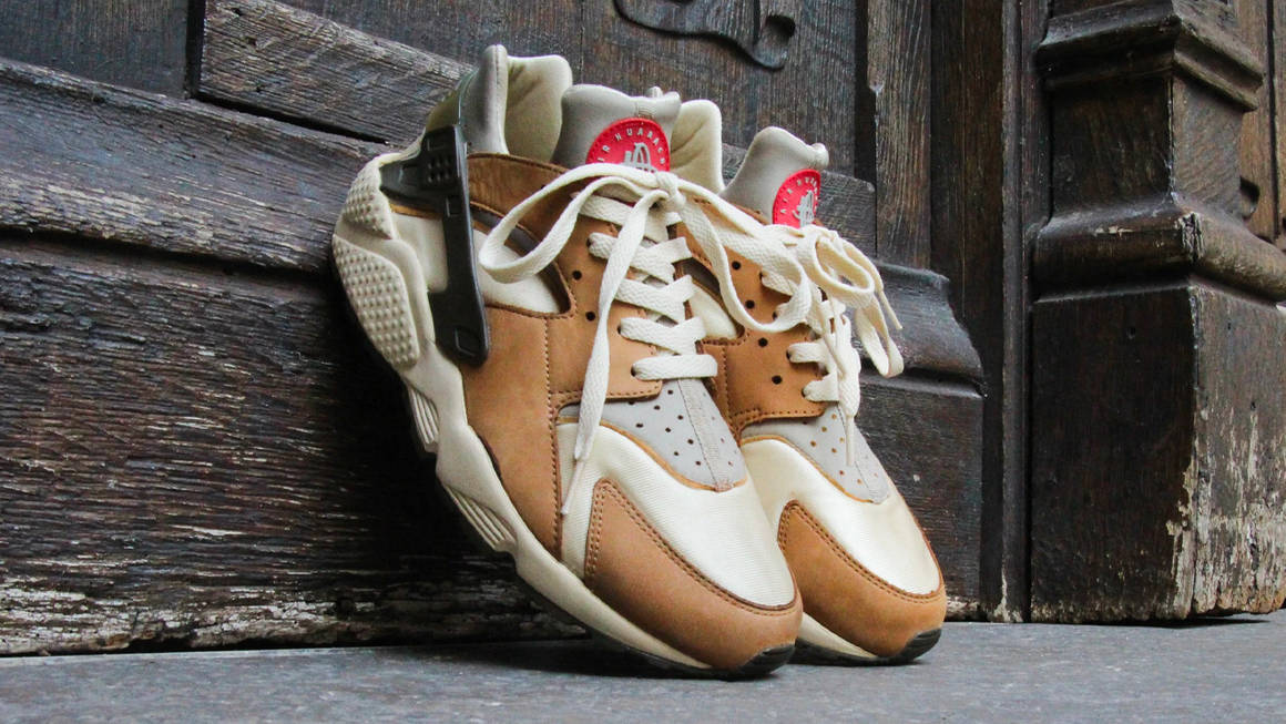 Release Reminder Don T Miss The Stussy X Nike Air Huarache Le Desert Oak The Sole Supplier