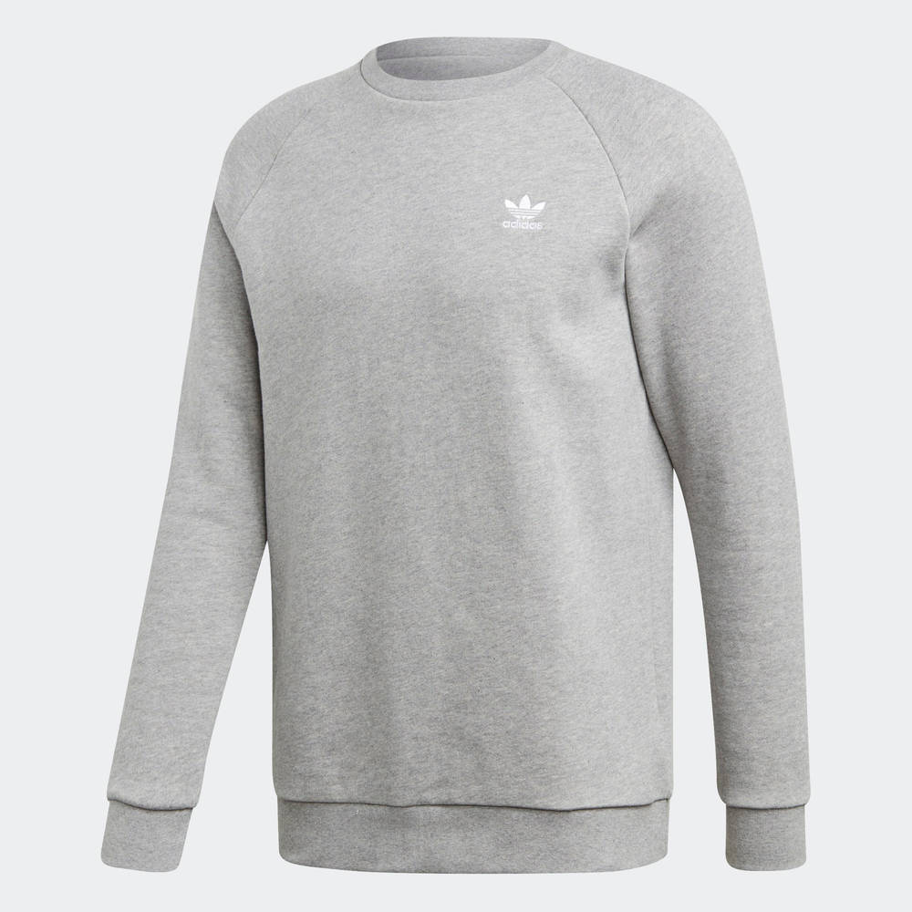adidas Loungewear Trefoil Essentials Crewneck Sweatshirt - Medium Grey ...