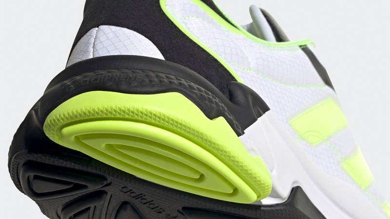 adidas Ozweego Black White Solar Yellow Closeup