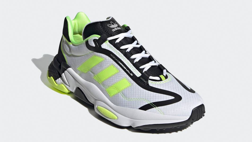 adidas Ozweego Black White Solar Yellow Front