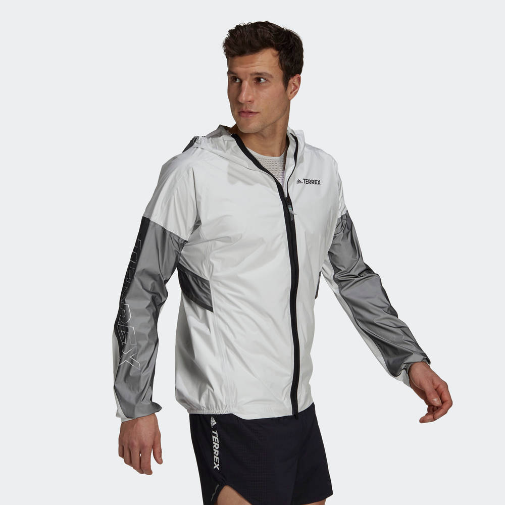 adidas Terrex Agravic Pro RAIN.RDY Trail Running Jacket - White | The