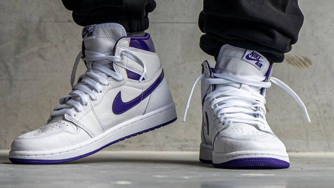 jordan 1 metallic purple on feet