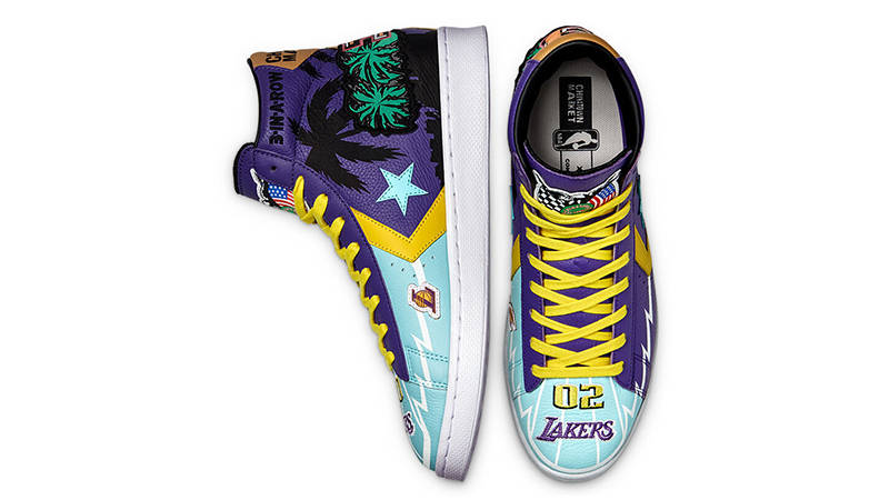 Chinatown Market x Converse Pro Lakers Championship Jacket Hi Violet-top