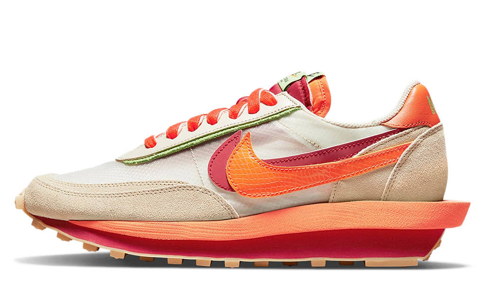 CLOT x sacai x Nike LDWaffle Net Orange Blaze CLOT x sacai x Nike LDWaffle Net Orange Blaze