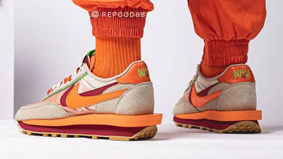nike x sacai x clot ldwaffle orange blaze
