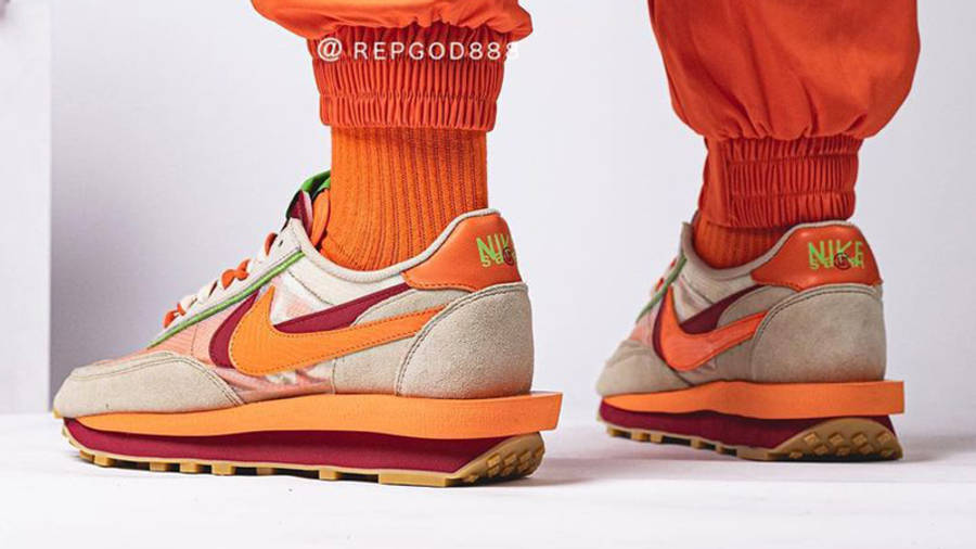 nike x sacai x clot ldwaffle orange blaze