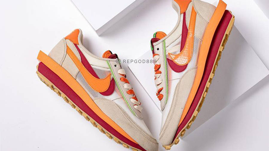 nike x sacai x clot ldwaffle orange blaze