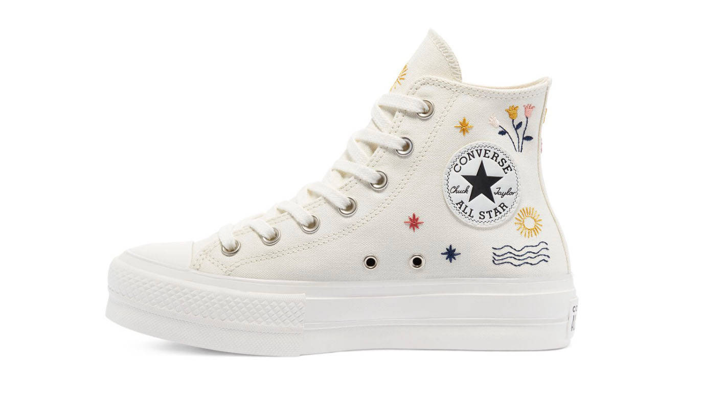 Converse It’s Okay To Wander Platform. Chuck Taylor side White